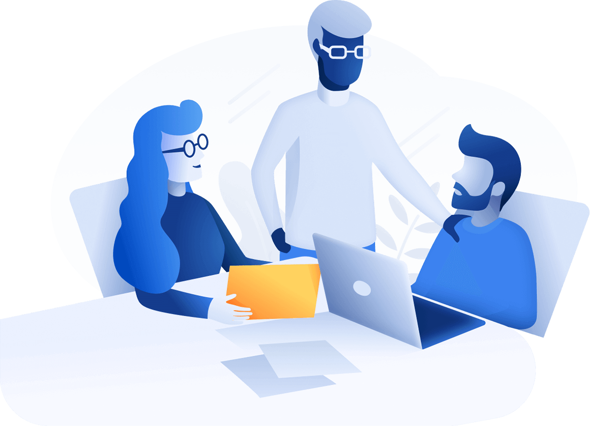 Equipo de trabajo colaborando